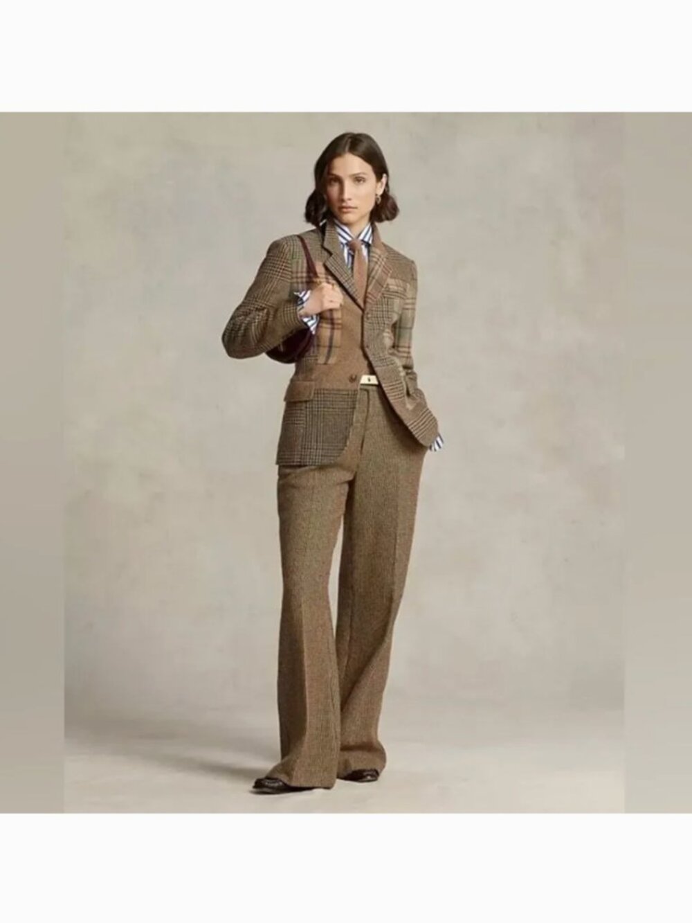 Polo Ralph Lauren Italian Wool Blend Patchwork Plaid Blazer 4 - Picture 4 of 9